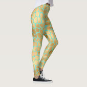 Golden giraffe-druk op munt leggings (Rechts)