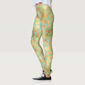 Golden giraffe-druk op munt leggings (Links)