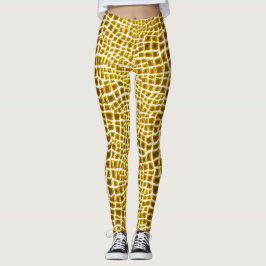 Golden Giraffe Print Leggings