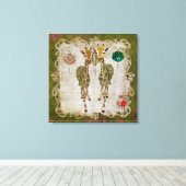 Golden Giraffes Olive Twilight Canvas (Insitu (Houten vloer))