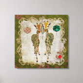 Golden Giraffes Olive Twilight Canvas (Voorkant)