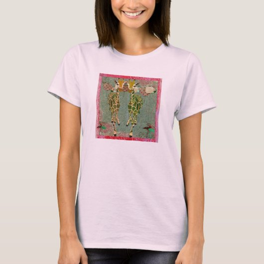 Golden Giraffes Roze T-shirt met twilight (Voorkant)