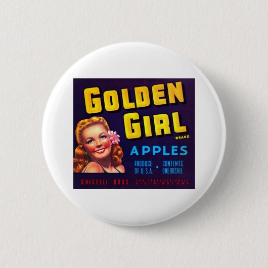 Golden Girl Apples Ronde Button 5,7 Cm (Voorkant)