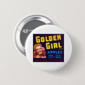 Golden Girl Apples Ronde Button 5,7 Cm (Voorkant /achterkant)