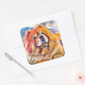 GOLDEN GIRL Chow vierkante stickers (Envelop)