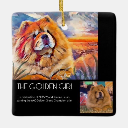 GOLDEN GIRL custom voor Joanne keramische ornament (Voorkant)