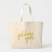 Golden Girl | Modern Gold Script Grote Tote Bag (Voorkant)