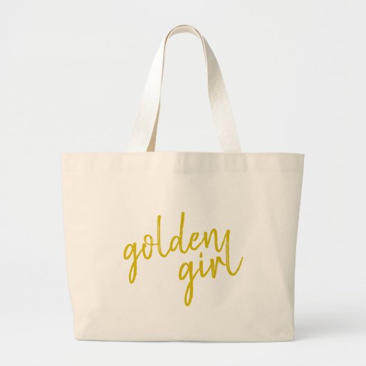 Golden Girl | Modern Gold Script Grote Tote Bag (Voorkant)