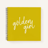 Golden Girl | Modern Gold Script Notitieboek (Voorkant)