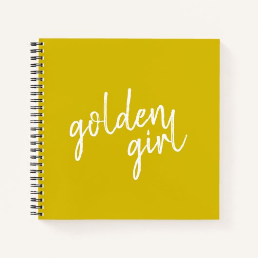 Golden Girl | Modern Gold Script Notitieboek (Voorkant)