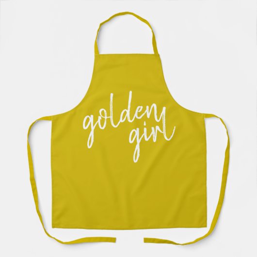 Golden Girl | Modern Gold Script Schort (Voorkant)