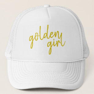 Golden Girl   Modern Gold Script Trucker Pet