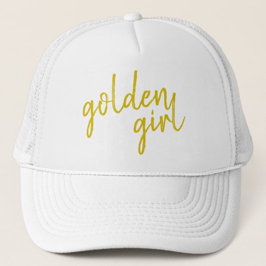 Golden Girl | Modern Gold Script Trucker Pet (Voorkant)