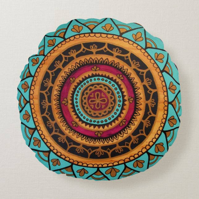 Golden Girl Round Sierkussen Rond Kussen (Voorkant)