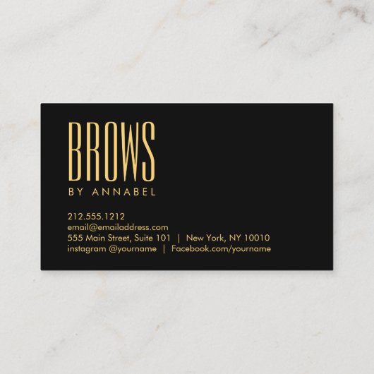 Golden Girl Wimpers en wenkbrauwen Salon Visitekaartje (Achterkant)