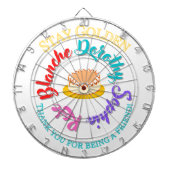 Golden Girls Cheesecake Blijf in de Typografie Dartbord (Voorkant)