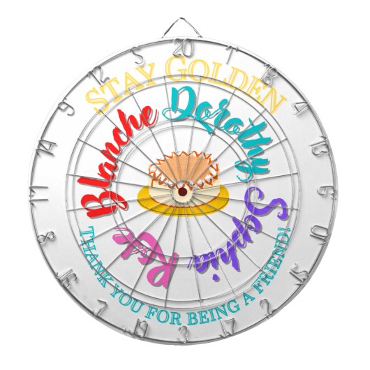 Golden Girls Cheesecake Blijf in de Typografie Dartbord (Voorkant)