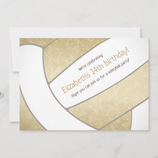 Golden girly volleybalsport kaart (Voorkant)