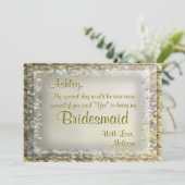 Golden Glam Bridesmaid Kaart (Staand voorkant)