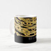 Golden Glam Cheetah Print Exotic Animal Print Koffiemok (Voorkant links)