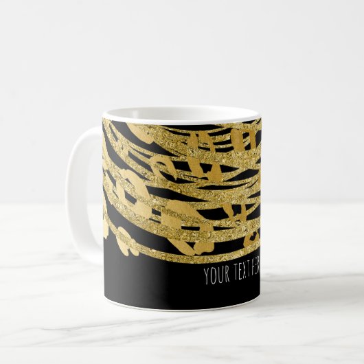 Golden Glam Cheetah Print Exotic Animal Print Koffiemok (Voorkant links)