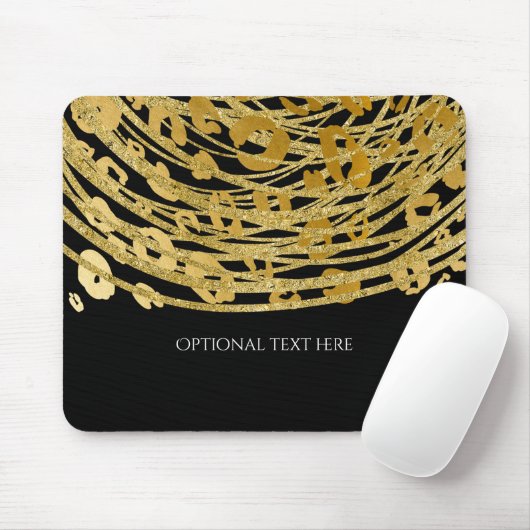 Golden Glam Cheetah Print Exotic Animal Print Muismat (Met muis)