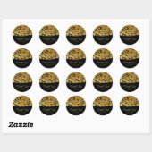 Golden Glam Cheetah Print Exotic Party Favor Ronde Sticker (Vel)