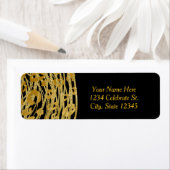 Golden Glam Cheetah Print Exotic Party Invitation Etiket (Insitu)