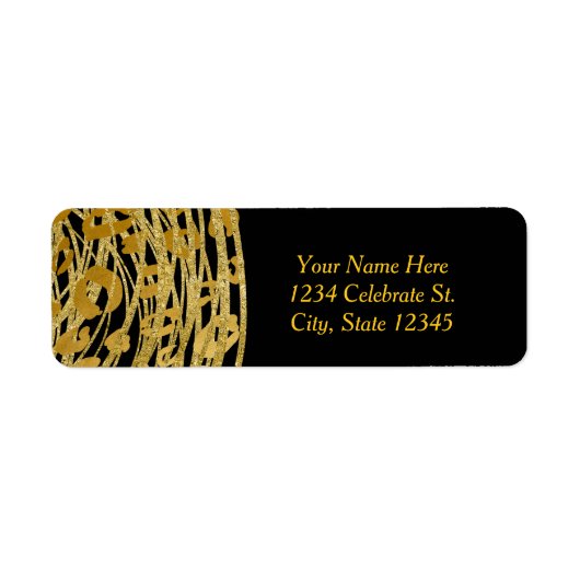 Golden Glam Cheetah Print Exotic Party Invitation Etiket (Voorkant)
