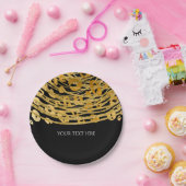 Golden Glam Cheetah Print Exotic Print Party Papieren Bordje (Feest)