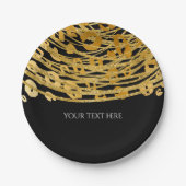 Golden Glam Cheetah Print Exotic Print Party Papieren Bordje (Voorkant)