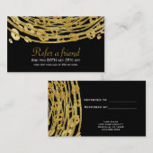 Golden Glam Cheetah Print Exotic Verwijs een vrien Aanbevelingskaartje (Voorkant / Achterkant)