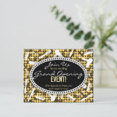 Golden Glam Custom Hair Salon Event Briefkaart (Staand voorkant)