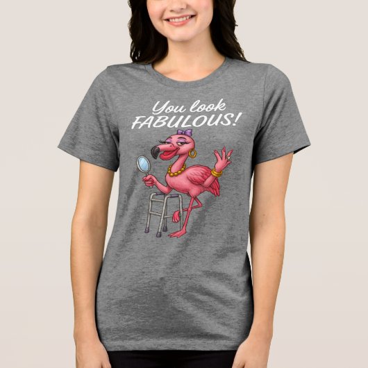 Golden Glam Flamingo Tri-Blend Shirt (Voorkant)