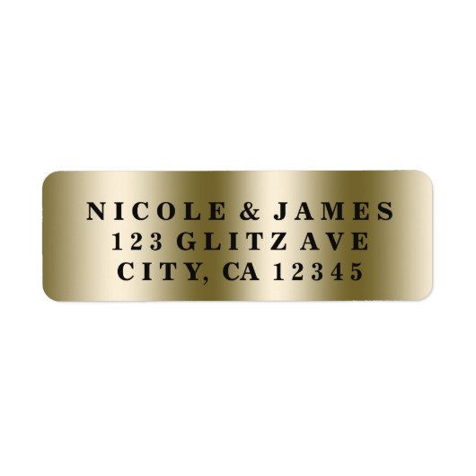Golden Glam Gold Elegant Glamour Chic Label (Voorkant)