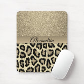 Golden Glam Leopard Print Muismat (Met muis)