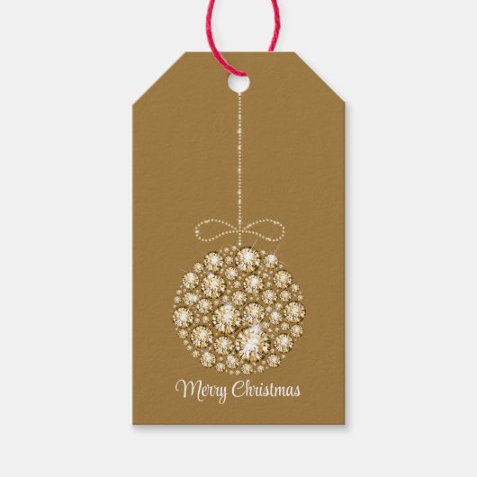 Golden Glam Merry Christmas Gift Label Cadeaulabel (Voorkant)