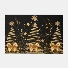 Golden glam mettalic Xmas glans elegant zwart Deurmat