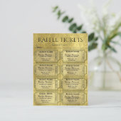 Golden Glam Raffle Tickets Briefkaart (Staand voorkant)
