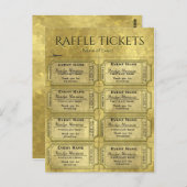 Golden Glam Raffle Tickets Briefkaart (Voorkant / Achterkant)