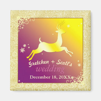 Golden Glam Reindeer Weddenschap Magneet