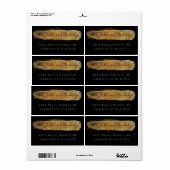 Golden Glam Sparkly Glitter Black Bruske Etiket (Full Sheet)