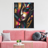 	Golden Glamour Muse Canvas Afdruk (Insitu (Woonkamer))