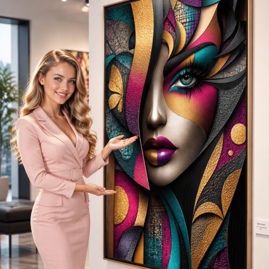 	Golden Glamour Muse Canvas Afdruk