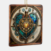 Golden Glas in lood Heart Steampunk-serie Keramisch Ornament (Rechts)