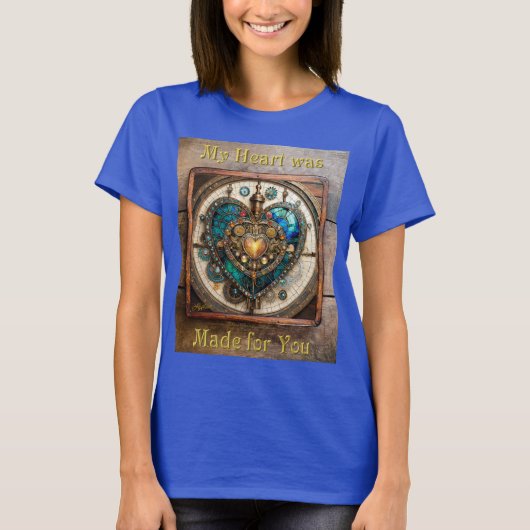 Golden Glas in lood Heart Steampunk-serie T-shirt (Voorkant)