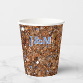 Golden Glass Bronze met Initialen Papieren Bekers (Voorkant)