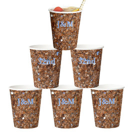 Golden Glass Bronze met Initialen Papieren Bekers