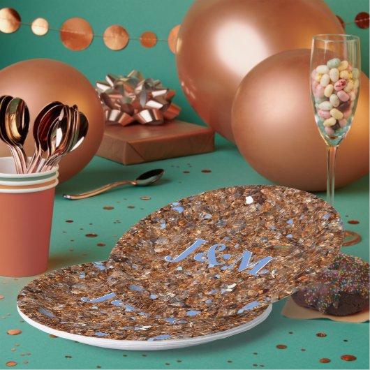 Golden Glass Bronze met Initialen Papieren Bordje (Multi)