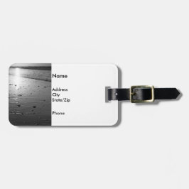 Golden Glassy Sand Grayscale Bagagelabel